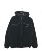 SUPREMEシュプリーム）の古着「Studded Velvet Hooded Work Jacket」｜ブラック