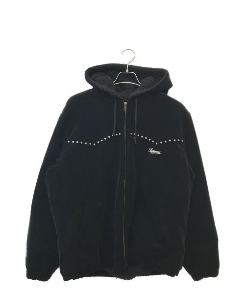 SUPREME（シュプリーム）SUPREME (シュプリーム) Studded Velvet Hooded Work Jacket ブラック サイズ:Lの古着・服飾アイテム