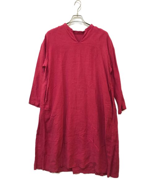 nest Robe（ネストローブ）nest Robe (ネストローブ) リネンワンピース レッド サイズ:-の古着・服飾アイテム