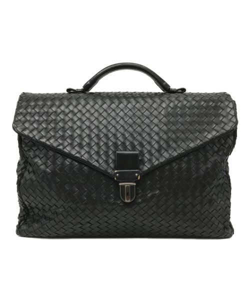 BOTTEGA VENETA（ボッテガベネタ）BOTTEGA VENETA (ボッテガベネタ) イントレチャートブリーフケース ブラックの古着・服飾アイテム