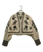 Ameriアメリ）の古着「MEDI VINTAGE FLOWER EMBROIDERY SHIRT」｜ベージュ