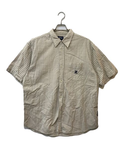 stussy（ステューシー）stussy (ステューシー) 半袖チェックシャツ ベージュ サイズ:Lの古着・服飾アイテム