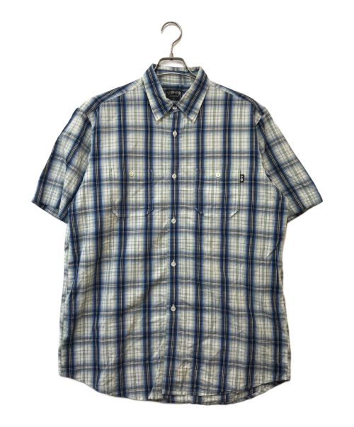 stussy（ステューシー）stussy (ステューシー) チェックシャツ ブルー サイズ:Lの古着・服飾アイテム