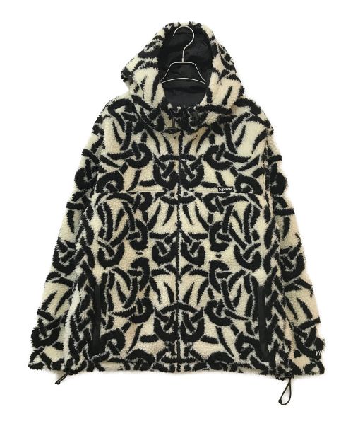 SUPREME（シュプリーム）SUPREME (シュプリーム) celtic knot reversible windstopper fleece hooded jacket ホワイト×ブラック サイズ:Mの古着・服飾アイテム