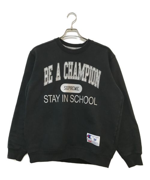 Champion（チャンピオン）Champion (チャンピオン) Supreme (シュプリーム) Stay In School Crewneck Sweatshirt ブラック サイズ:Mの古着・服飾アイテム