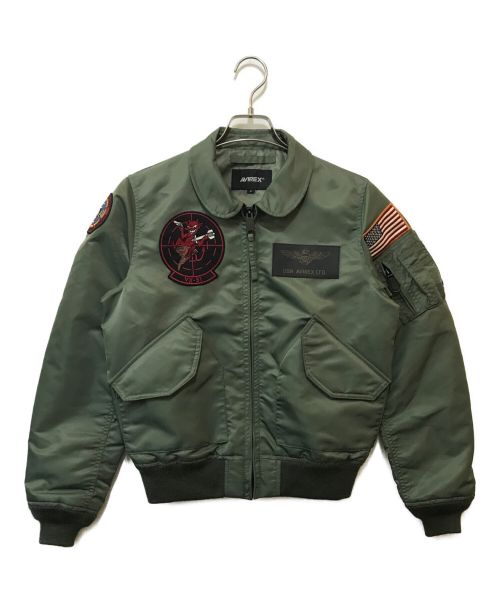 AVIREX（アヴィレックス）AVIREX (アヴィレックス) FLIGHT JACKET オリーブ サイズ:Fの古着・服飾アイテム