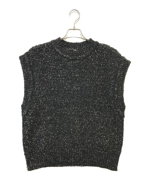 CLANE（クラネ）CLANE (クラネ) CLANE SIDE ZIP TWEED KNIT VEST ブラック サイズ:1の古着・服飾アイテム