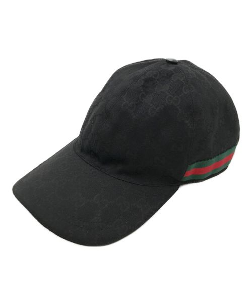 GUCCI（グッチ）GUCCI (グッチ) オリジナルGGキャンバスベースボールキャップ ブラック サイズ:L 59の古着・服飾アイテム