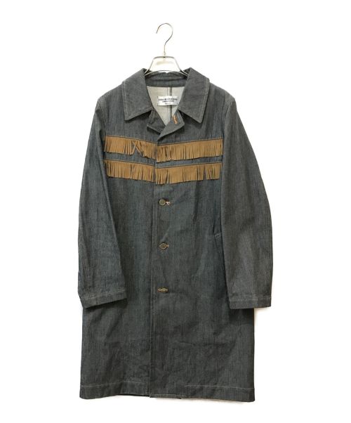 ROBE DE CHAMBRE COMME DES GARCONS（ローブドシャンブル コムデギャルソン）ROBE DE CHAMBRE COMME DES GARCONS (ローブドシャンブル コムデギャルソン) デニムステンカラーコート インディゴ サイズ:不明(実寸をご参照下さい)の古着・服飾アイテム