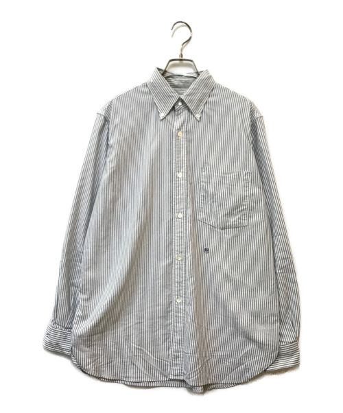 nanamica（ナナミカ）nanamica (ナナミカ) Button Down Stripe Wind Shirt ホワイト×グレー サイズ:XSの古着・服飾アイテム