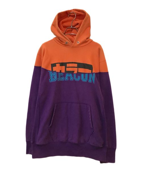 kolor/BEACON（カラービーコン）kolor/BEACON (カラービーコン) プルオーバーパーカー パープル×オレンジ サイズ:1の古着・服飾アイテム