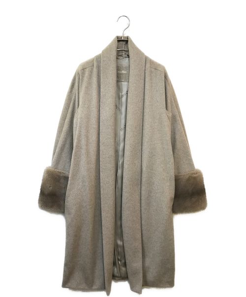 MaxMara（マックスマーラ）MaxMara (マックスマーラ) ミンクファーカシミヤコート ベージュ サイズ:36の古着・服飾アイテム