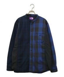 THE NORTHFACE PURPLELABEL（ザ・ノースフェイス パープルレーベル）の古着「Plaid Patchwork Shirt」｜ブラック×ブルー