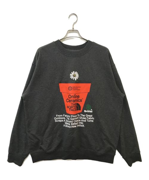 THE NORTH FACE（ザ ノース フェイス）THE NORTH FACE (ザ ノース フェイス) ONLINE CERAMICS (オンライン セラミックス) Regrind Crew Sweatshirt グレー サイズ:Lの古着・服飾アイテム