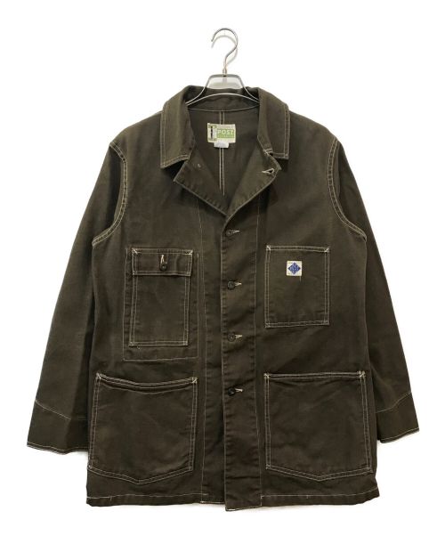 POST O'ALLS（ポストオーバーオールズ）POST O'ALLS (ポストオーバーオールズ) カバーオール ブラウン サイズ:Ｌの古着・服飾アイテム