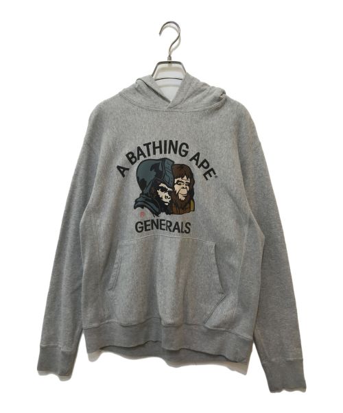 A BATHING APE（アベイシングエイプ）A BATHING APE (アベイシングエイプ) プルオーバーパーカー グレー サイズ:Mの古着・服飾アイテム