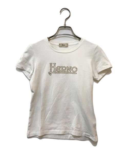 HERNO（ヘルノ）HERNO (ヘルノ) ロゴプリントTシャツ ホワイト サイズ:38の古着・服飾アイテム