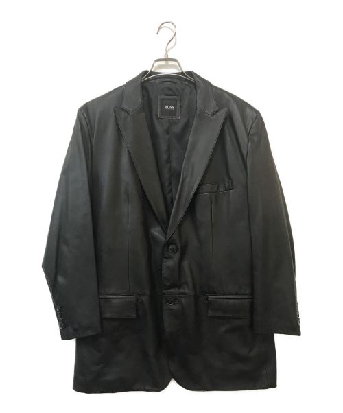 BOSS HUGO BOSS（ボス ヒューゴボス）BOSS HUGO BOSS (ボス ヒューゴボス) レザー2Bジャケット ブラック サイズ:UK56の古着・服飾アイテム