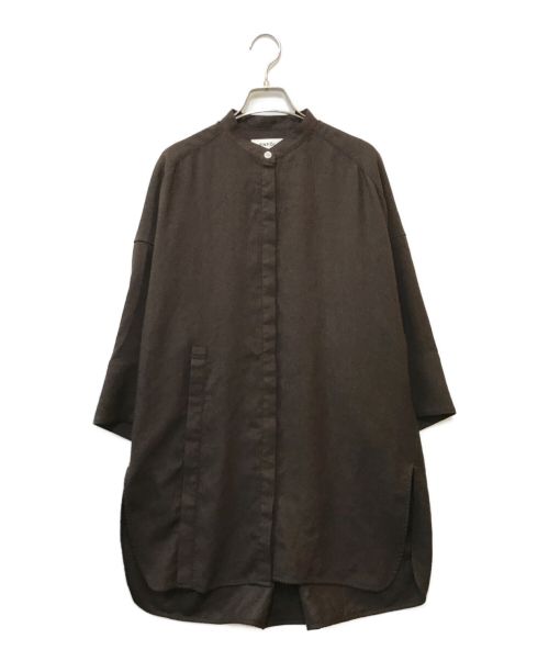 ENFOLD（エンフォルド）ENFOLD (エンフォルド) LINEN LIKE 2WAY OPEN SHIRT ブラウン サイズ:38の古着・服飾アイテム