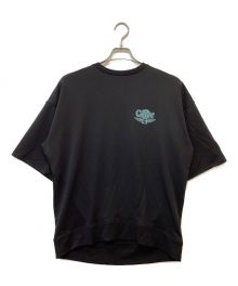 CALEE（キャリー）の古着「AEROKNOT OVER SILHOUETTE S/S LIGHT SWEAT.」｜ブラック