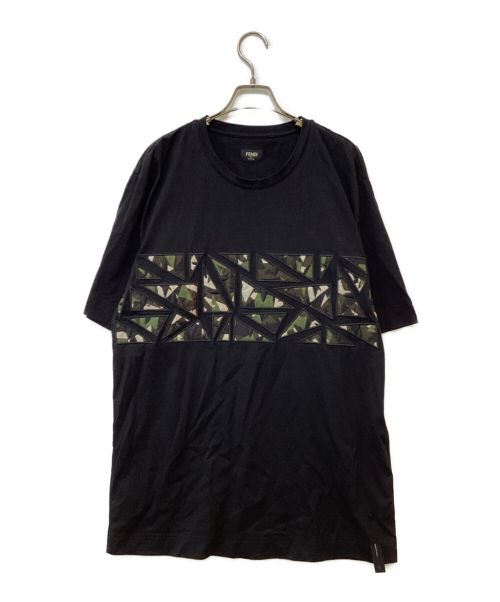 FENDI（フェンディ）FENDI (フェンディ) ジオメトリックバグズアイTシャツ ブラック サイズ:Lの古着・服飾アイテム