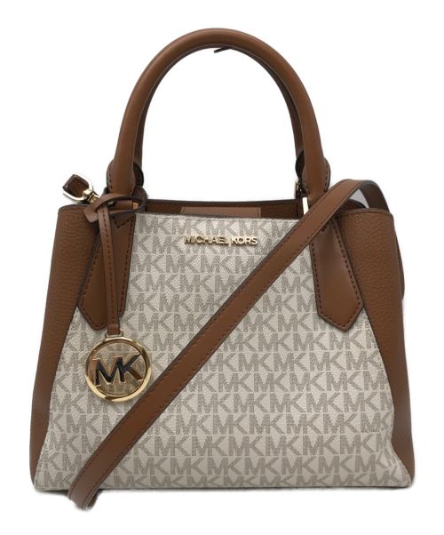 MICHAEL KORS（マイケルコース）MICHAEL KORS (マイケルコース) キンバリーシグネチャースモール2Wayハンドバッグ ブラウンの古着・服飾アイテム