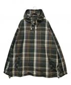 KEBOZケボズ）の古着「CHECK HALF ZIP-UP HOODED SHIRT」｜ブラウン