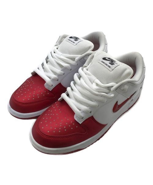 NIKE SB（ナイキエスビー）NIKE SB (ナイキエスビー) SUPREME (シュプリーム) Dunk Low レッド×ホワイト サイズ:US7.5の古着・服飾アイテム