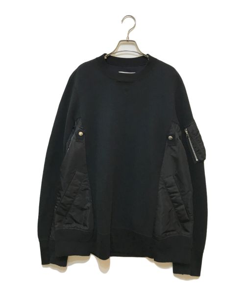 sacai（サカイ）sacai (サカイ) Sponge Sweat MA-1 Pullover ブラック サイズ:3の古着・服飾アイテム