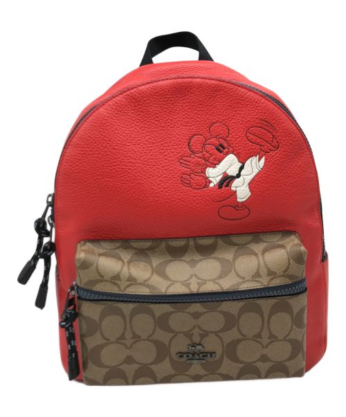 COACH（コーチ）COACH (コーチ) Disney (ディズニー) レザーバックパック レッドの古着・服飾アイテム