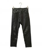 H BEAUTY&YOUTHエイチ ビューティアンドユース）の古着「LEATHER 5POCKET PANTS」｜ブラック