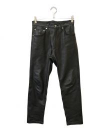 H BEAUTY&YOUTH（エイチ ビューティー&ユース）の古着「LEATHER 5POCKET PANTS」｜ブラック