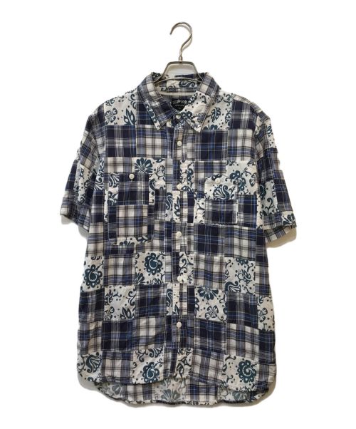 stussy（ステューシー）stussy (ステューシー) パッチワークシャツ ブルー サイズ:Lの古着・服飾アイテム