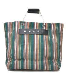 MARNI（マルニ）の古着「MARKET STRIPE BAG」｜ブルー×ピンク