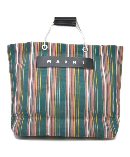 MARNI（マルニ）MARNI (マルニ) MARKET STRIPE BAG ブルー×ピンクの古着・服飾アイテム