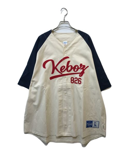 KEBOZ（ケボズ）KEBOZ (ケボズ) ベースボールシャツ ネイビー×アイボリー サイズ:Lの古着・服飾アイテム