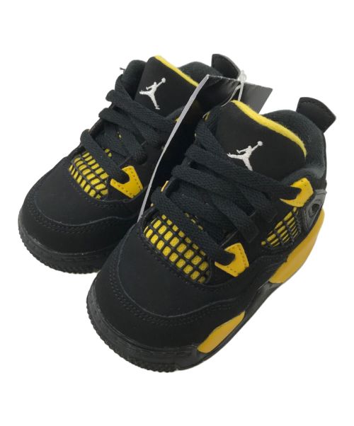 NIKE（ナイキ）NIKE (ナイキ) JORDAN 4 RETRO (TD) ブラック×イエロー サイズ:4C（参考サイズ：10cm） 未使用品の古着・服飾アイテム