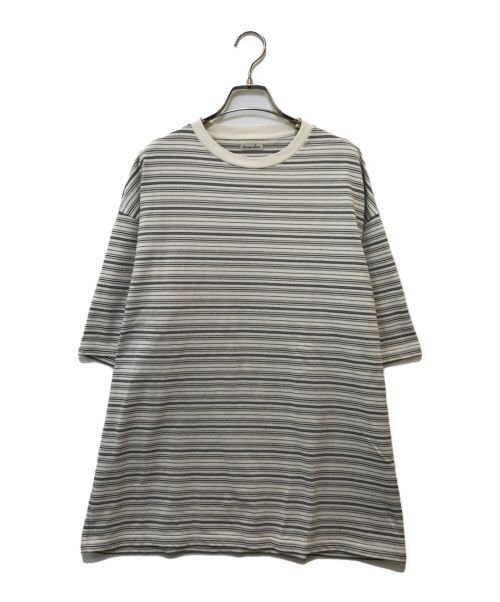 STEVEN ALAN（スティーブンアラン）STEVEN ALAN (スティーブンアラン) 21MVS ボーダー ショートスリーブ Tシャツ ホワイト×グレー サイズ:Ｌの古着・服飾アイテム