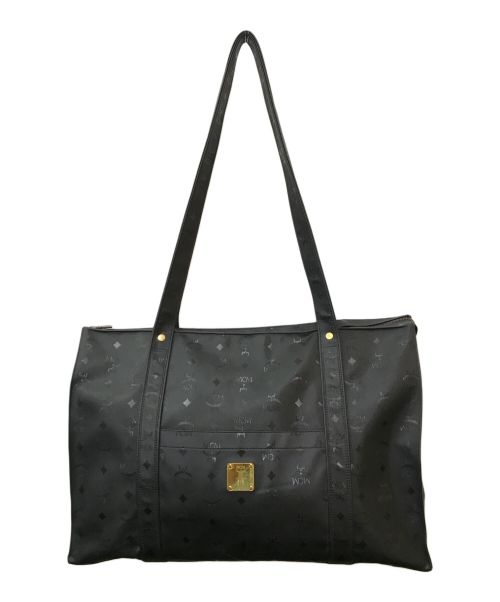 MCM（エムシーエム）MCM (エムシーエム) PVCラージトートバッグ ブラックの古着・服飾アイテム