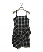 SLYスライ）の古着「DAMAGE FLANNEL CAMI ショートワンピース」｜グレー