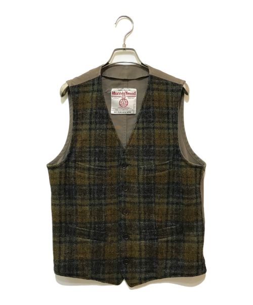 MALE&Co（メールアンドコー）MALE&Co (メールアンドコー) Harris Tweed (ハリスツイード) ツイードベスト ブラウン サイズ:Lの古着・服飾アイテム