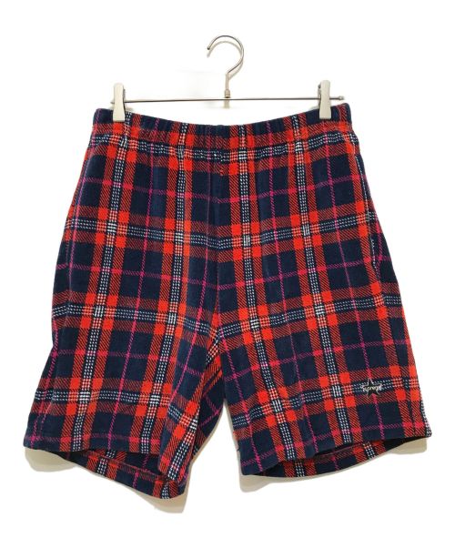 SUPREME（シュプリーム）SUPREME (シュプリーム) Plaid Velour Short レッド×ネイビー サイズ:Sの古着・服飾アイテム