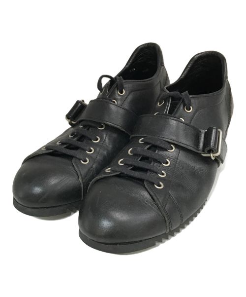 COMME des GARCONS HOMME PLUS（コムデギャルソンオムプリュス）COMME des GARCONS HOMME PLUS (コムデギャルソンオムプリュス) レザースニーカー ブラック サイズ:271/2の古着・服飾アイテム