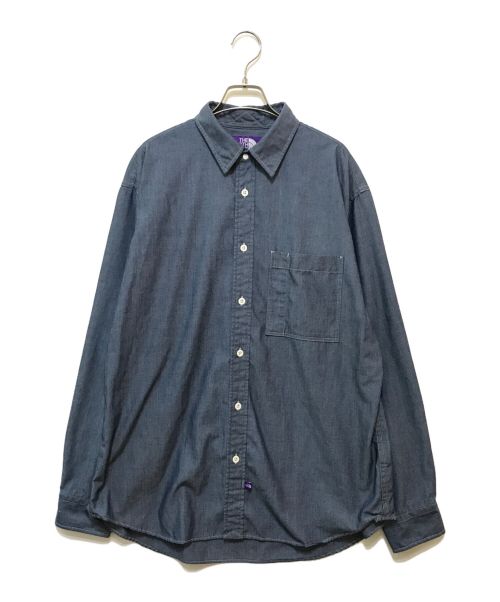 THE NORTHFACE PURPLELABEL（ザ・ノースフェイス パープルレーベル）THE NORTHFACE PURPLELABEL (ザ・ノースフェイス パープルレーベル) Regular Collar Chambray Field Shirt インディゴ サイズ:Lの古着・服飾アイテム