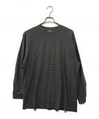 STEVEN ALANスティーブンアラン）の古着「WOOL BORDER LONG SLEEVE TEE-LOOSE」｜グレー