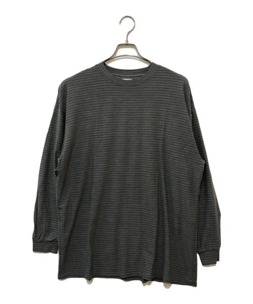 STEVEN ALAN（スティーブンアラン）STEVEN ALAN (スティーブンアラン) WOOL BORDER LONG SLEEVE TEE-LOOSE グレー サイズ:Lの古着・服飾アイテム