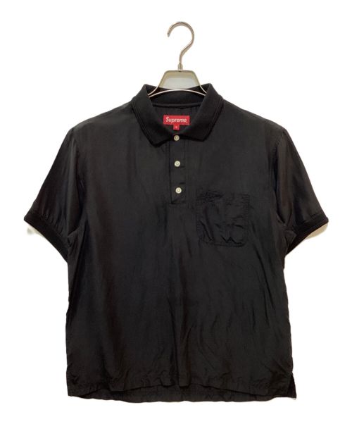 SUPREME（シュプリーム）SUPREME (シュプリーム) Jacquard Logo Silk Polo ブラック サイズ:Sの古着・服飾アイテム