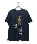 stussyステューシー）の古着「シャドーマンプリントTシャツ」｜ネイビー