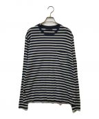 Icebreakerアイスブレーカー）の古着「LUXE LITE LS POCKET CREWE STRIPE」｜ホワイト×ネイビー