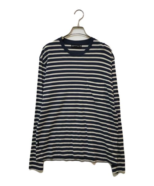 Icebreaker（アイスブレーカー）Icebreaker (アイスブレーカー) LUXE LITE LS POCKET CREWE STRIPE ホワイト×ネイビー サイズ:Mの古着・服飾アイテム